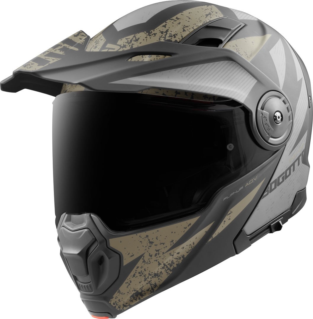 Bogotto FG-102 Safari Fiberglas enduro preklopna kaciga crna mat/siva/smeđa M Slika 3