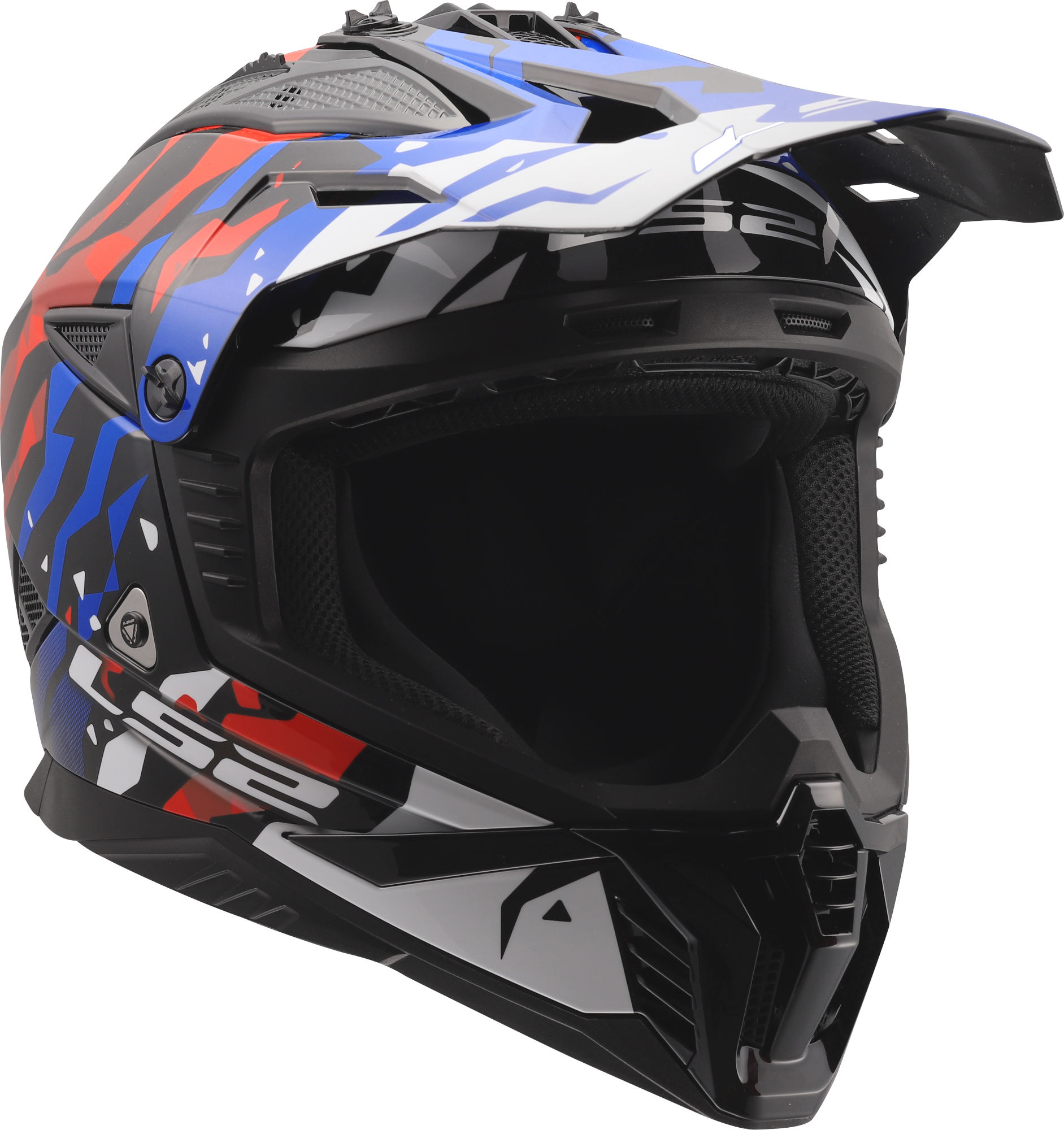 LS2 MX708 Fast II Grotesk Motocross-kypärä valkoinen/sininen/punainen L (59/60) Kuva 7