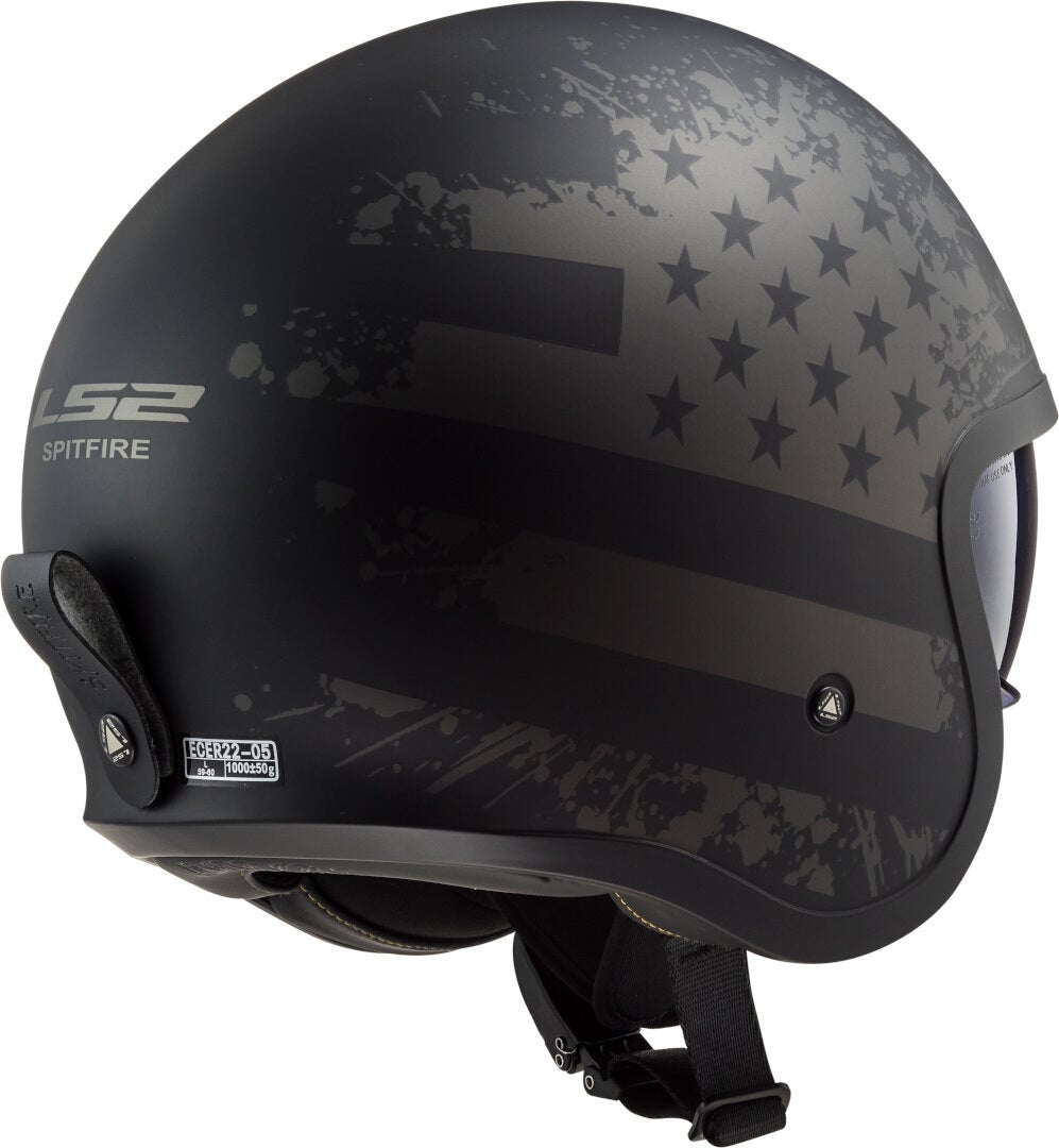 LS2 OF599 Spitfire II Black Flag Cască cu reacție XS (53/54) Figura 4