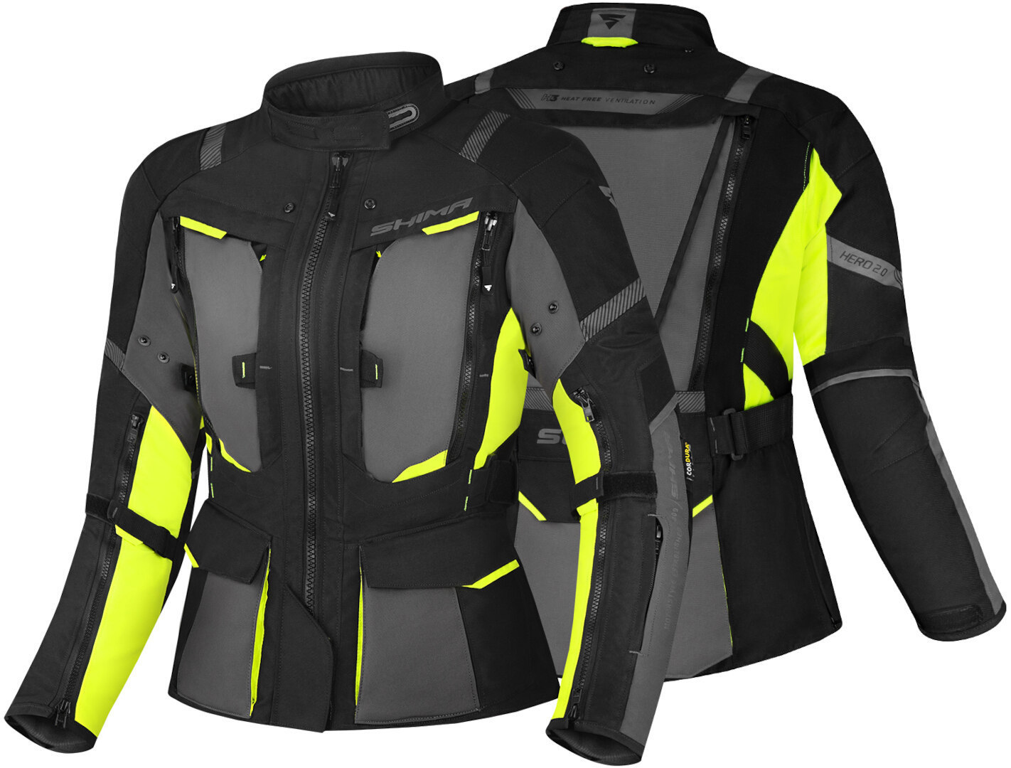 SHIMA Hero 2.0 Jachetă textilă impermeabilă pentru motociclete negru/galben XS Figura 3