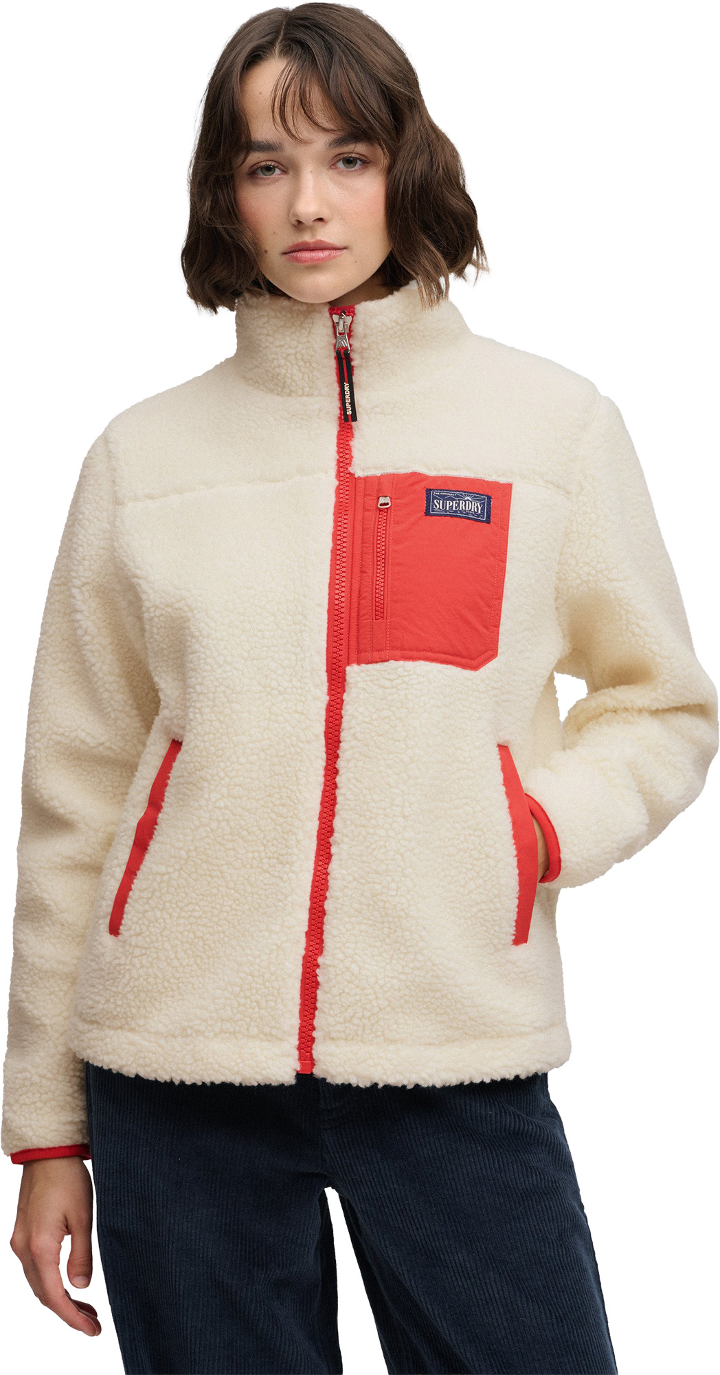 Superdry & Co Heritage Γυναικείο Fleece Μπουφάν Κρέμα S Γράφημα 3