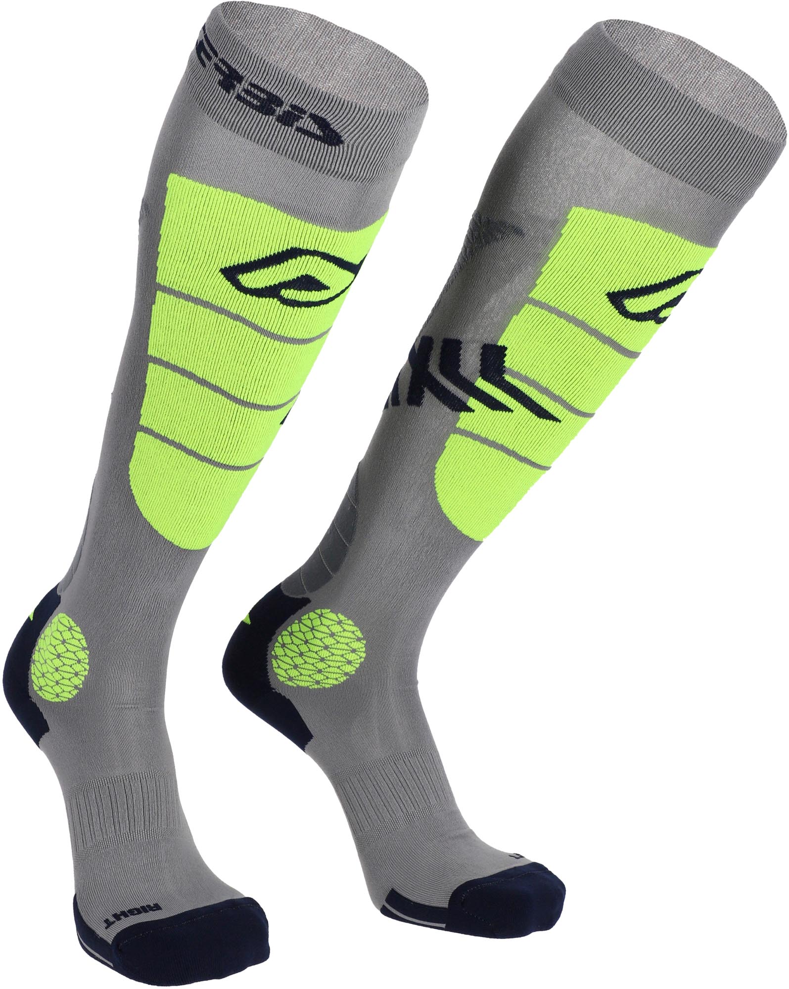 Acerbis MX Impact Vented Motocrosssockor grå/gul L/XL Figur 1