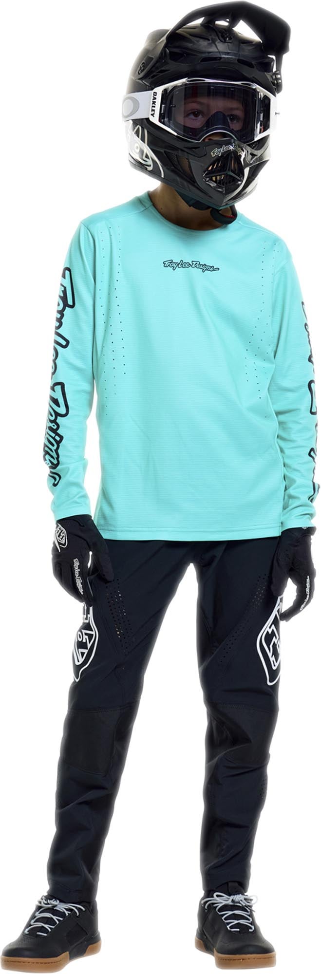 Troy Lee Designs Sprint Pro Mono Ungdoms cykeltrøje turkis JA Figur 14