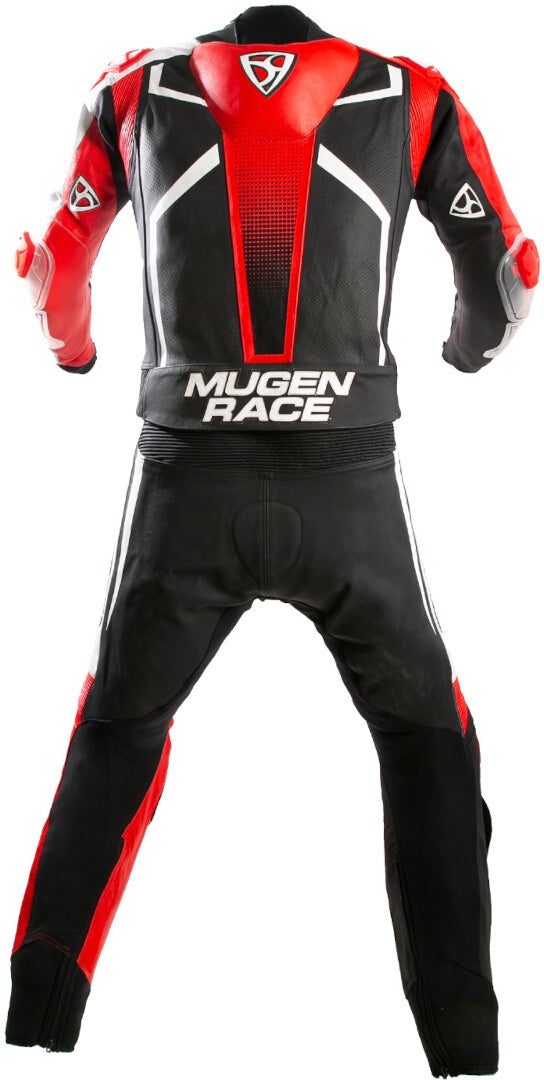 MUGENRACE Sidegun perforated Two Piece Motorcycle Leather Suit black/white/red 54 Figure 2