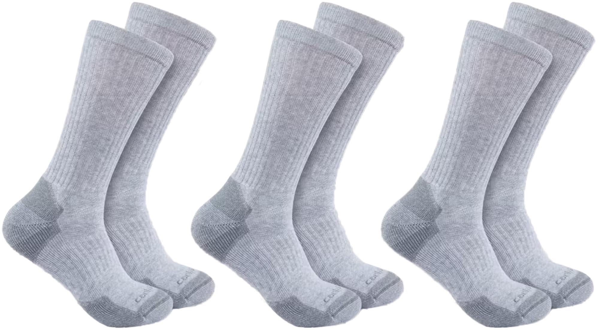 Carhartt Midweight Cotton Blend Crew Calzini - Pacchetto da 3 grigio M Figura 1