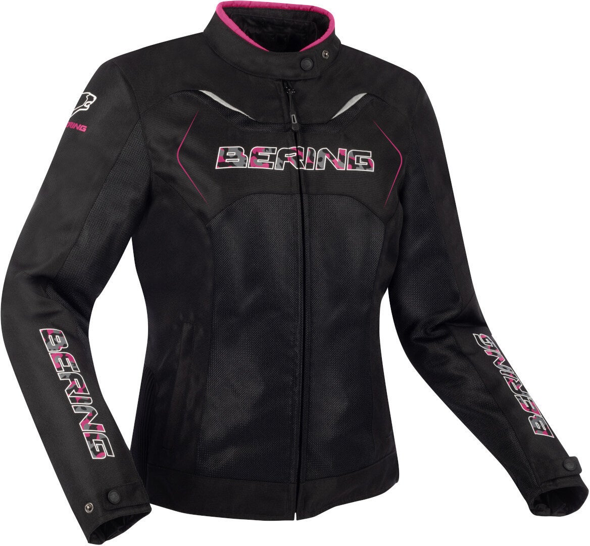 Bering Volga waterproof Ladies Motorcycle Textile Jacket black/hotpink 42 Figure 1