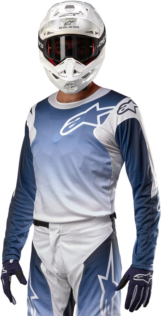 Alpinestars Racer Hoen Motokrosový dres bílá/modrá M Obrázek 4