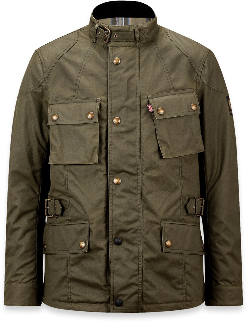 Belstaff Crosby waterproof Motorcycle Wax Jacket Khaki M Figure 1