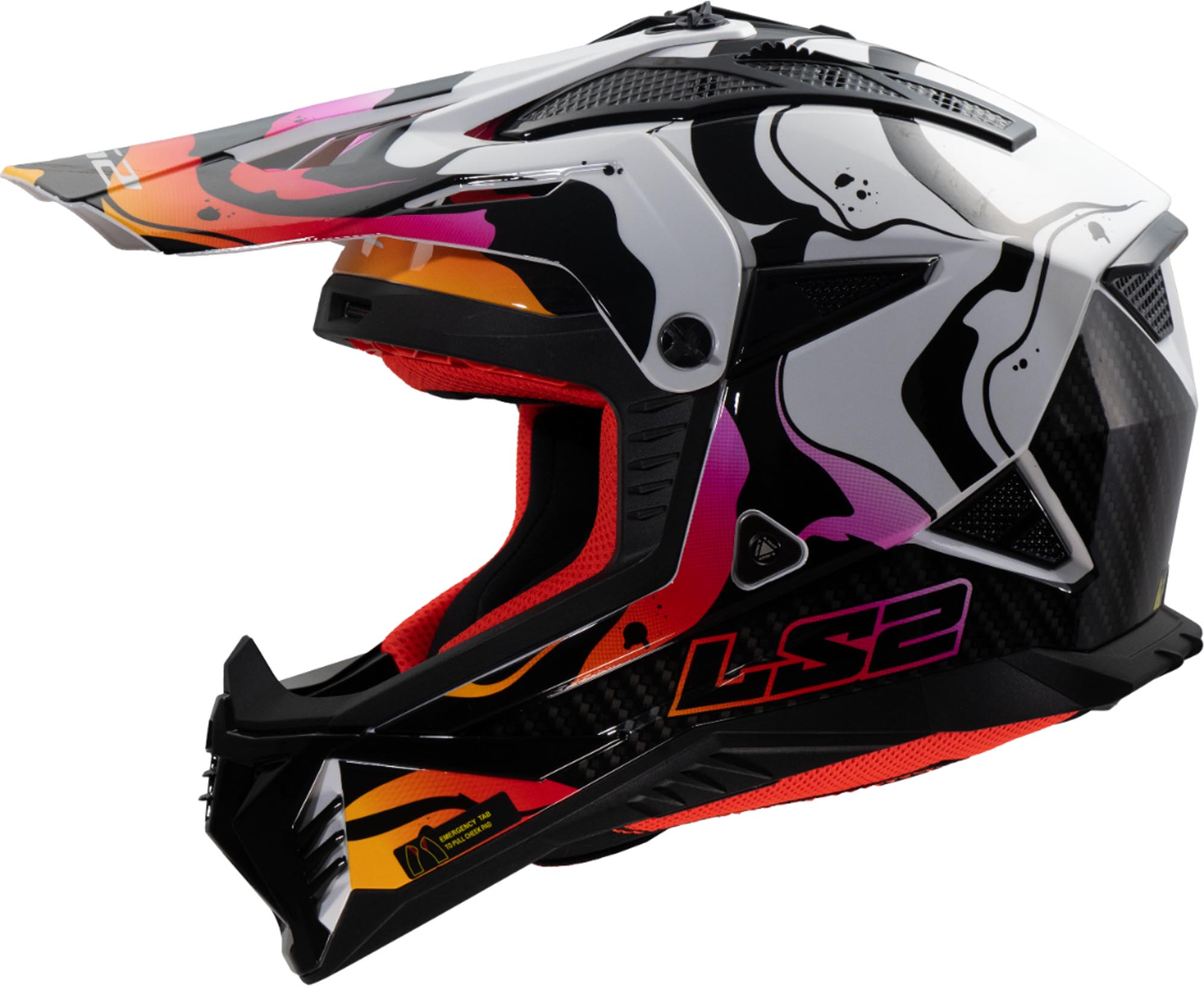 LS2 MX708 Fast II Wash Casco da motocross nero/bianco/rosso L (59/60) Figura 2