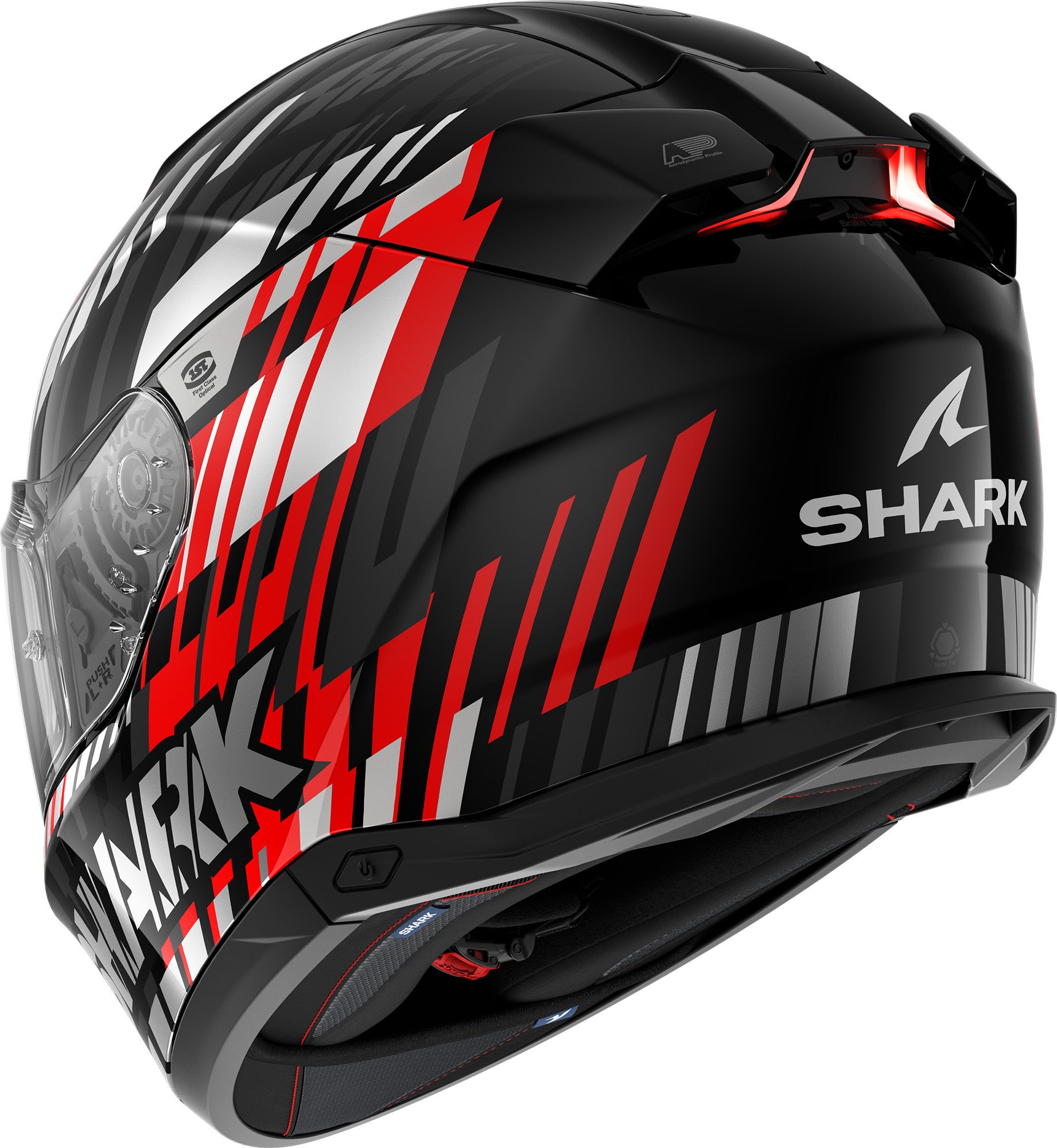 Shark Skwal i3 Vibetrack Cască Negru/Argintiu/Roșu S (55/56) Figura 2