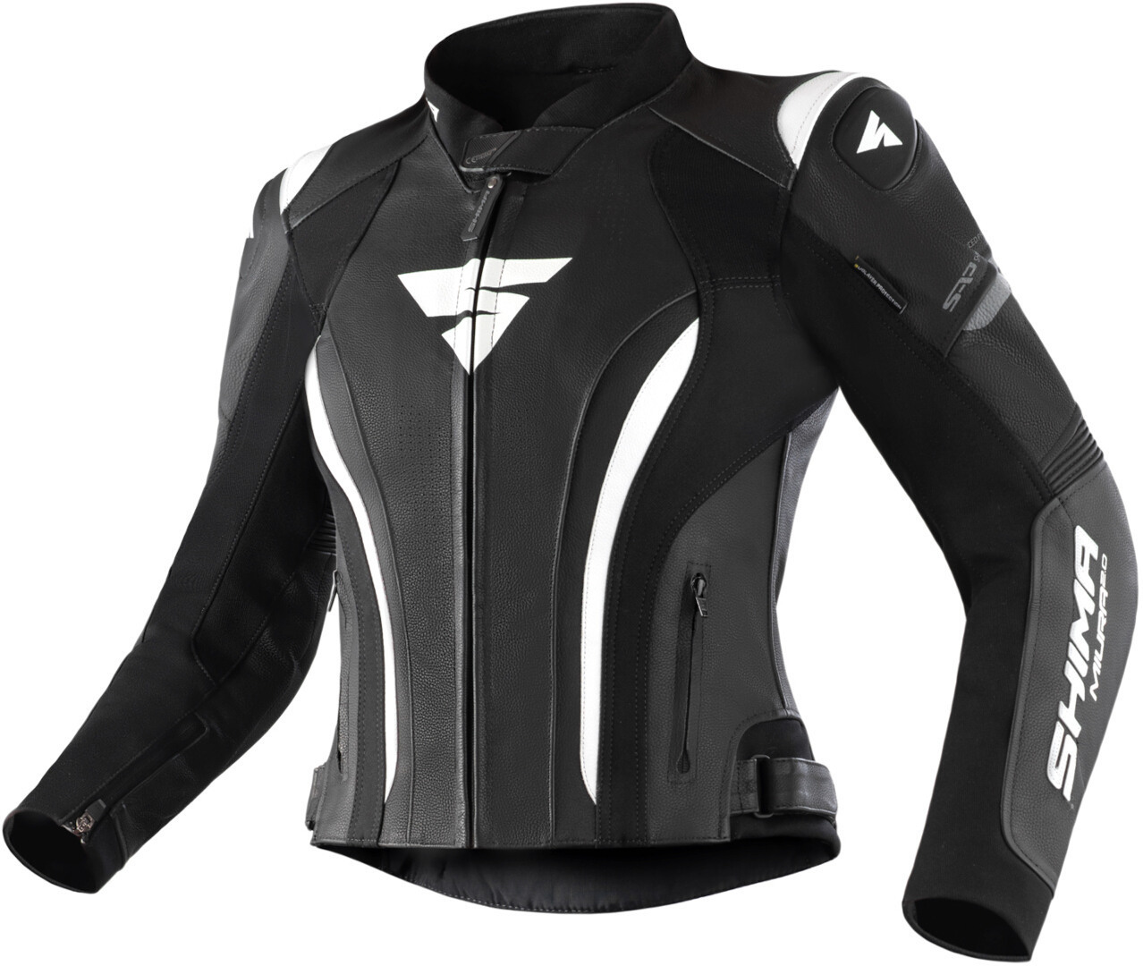 SHIMA Miura 2.0 Jachetă de piele pentru motociclete pentru doamne alb/negru 32 Figura 1