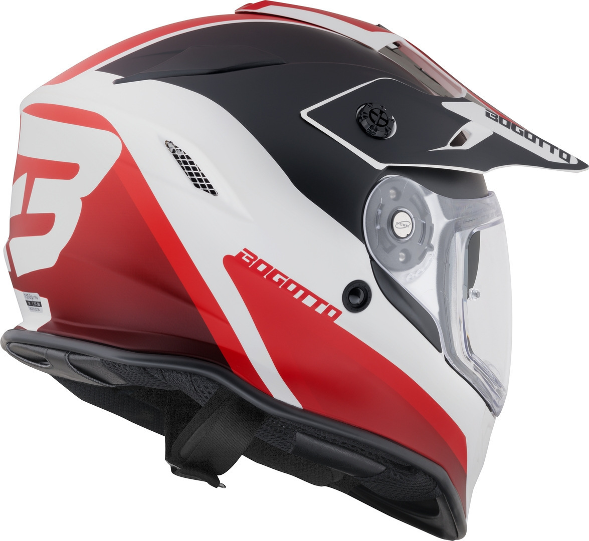 Bogotto H331 BT Tour EVO Bluetooth Cască Enduro Negru mat/roșu/alb L Figura 4