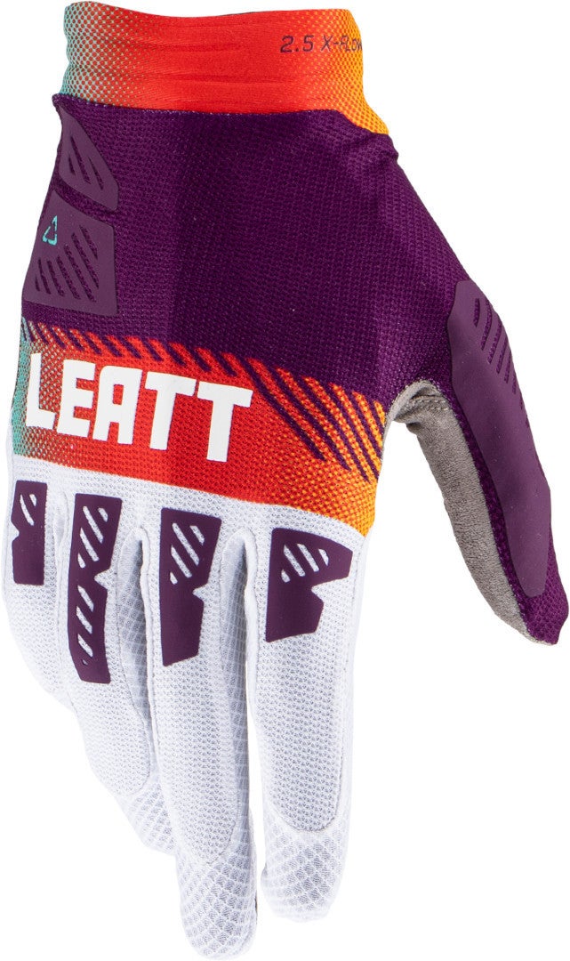 Leatt 2.5 X-Flow Contrast Luvas de Motocross branco/roxo M Figura 1