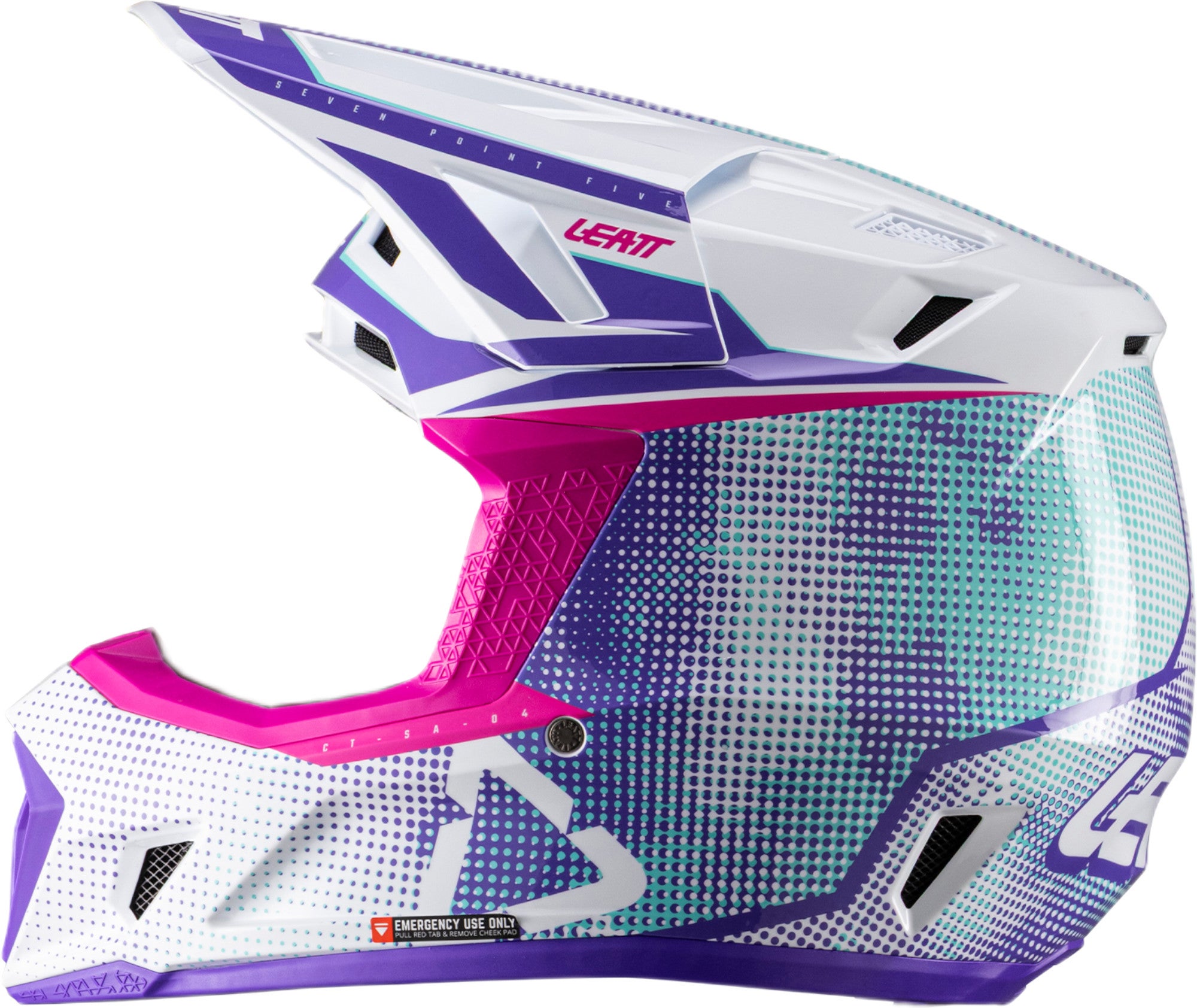 Leatt 7.5 V26 Motocross Helm mit Brille weiß/pink/lila S (55/56) Abbildung 5