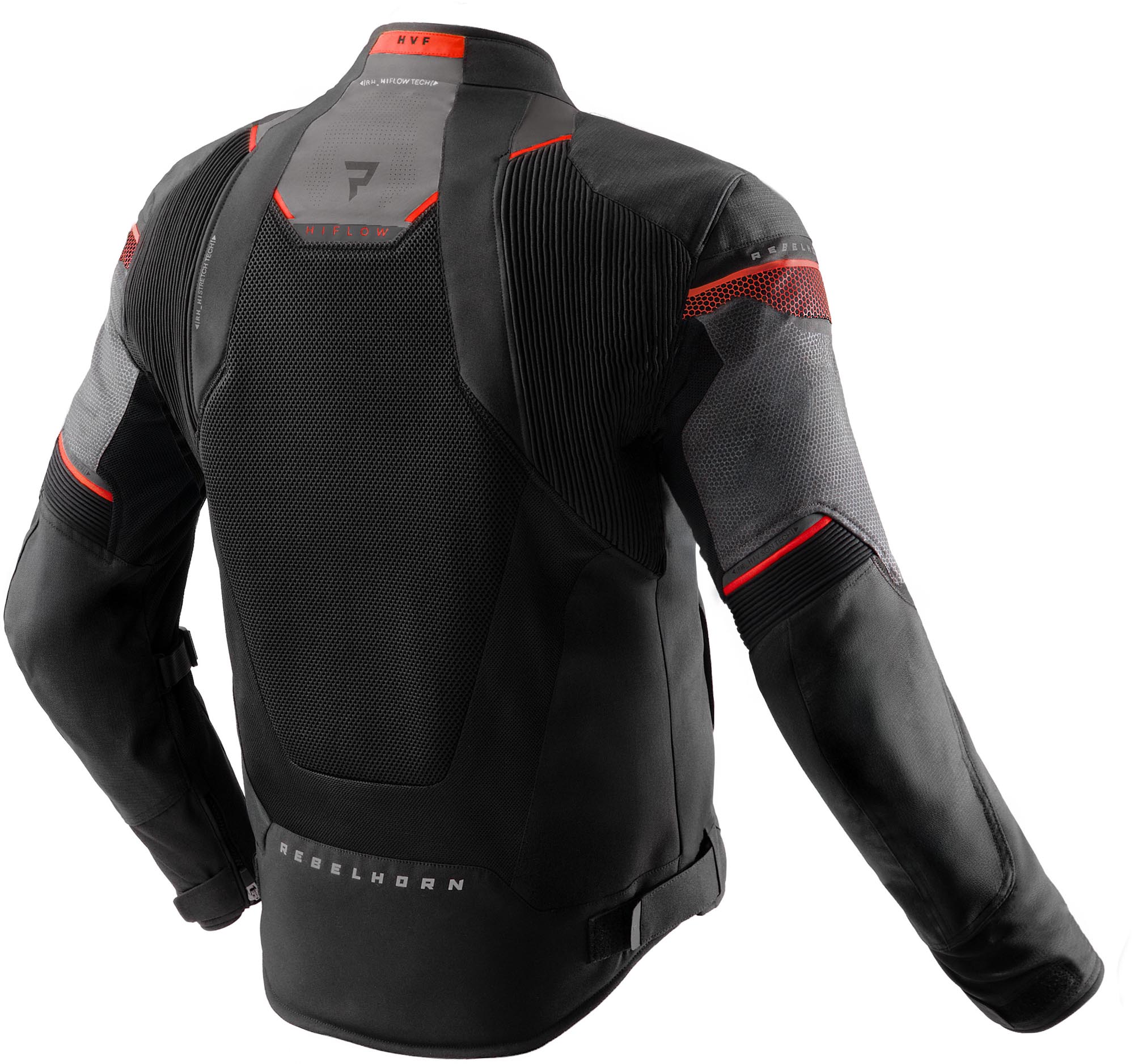 Rebelhorn Hiflow 5 waterproof Motorcycle Textile Jacket black/grey/red 4XL Figure 2
