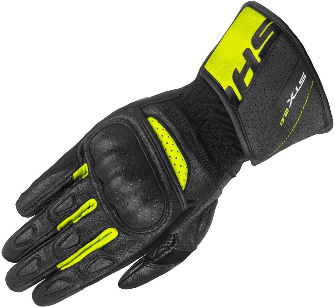 SHIMA STX 2.0 perforerede motorcykelhandsker sort/gul M Figur 1