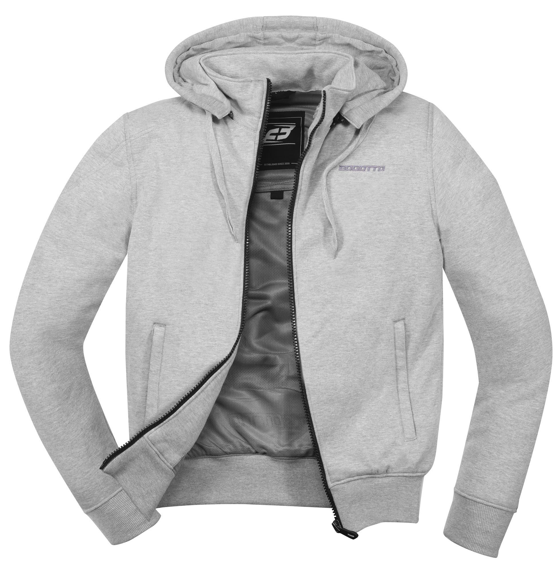 Bogotto R-Ace Sweat à capuche zippé de moto gris M Figure 5
