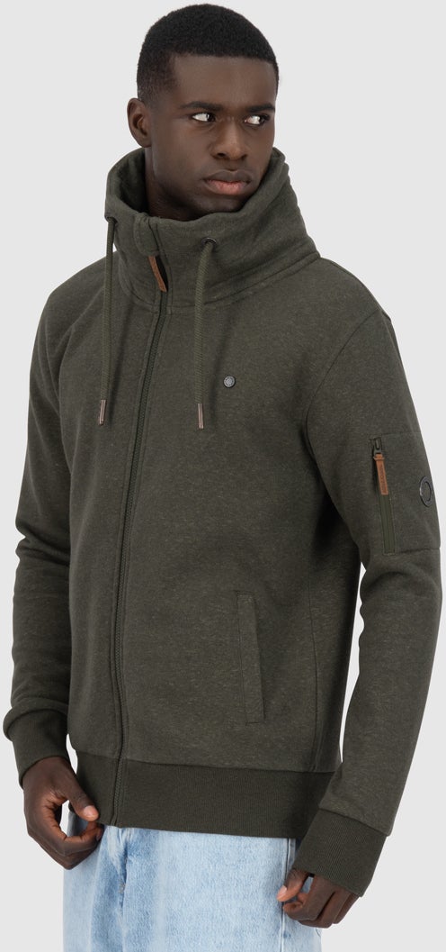Alife And Kickin EliasAK A Zip Sweatshirt Moletom com zíper marrom/cinza L Figura 3