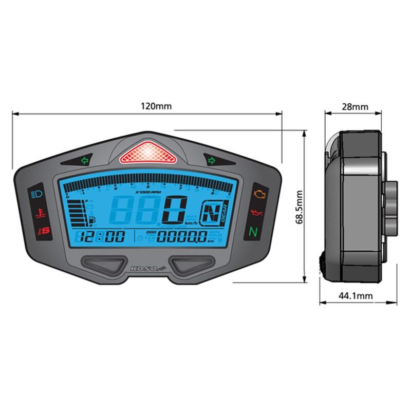 KOSO Contorul digital universal multifuncțional DB03R Racing Figura 4