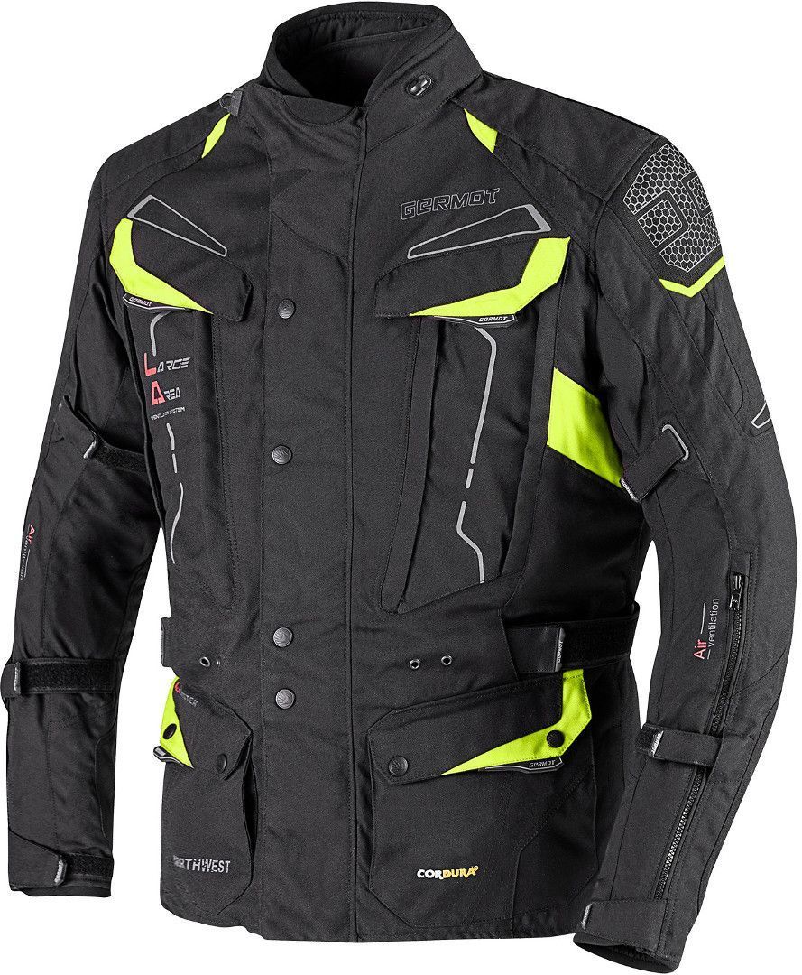 Germot NorthWest Motorcycle Textile Jacket black/yellow M Figure 3