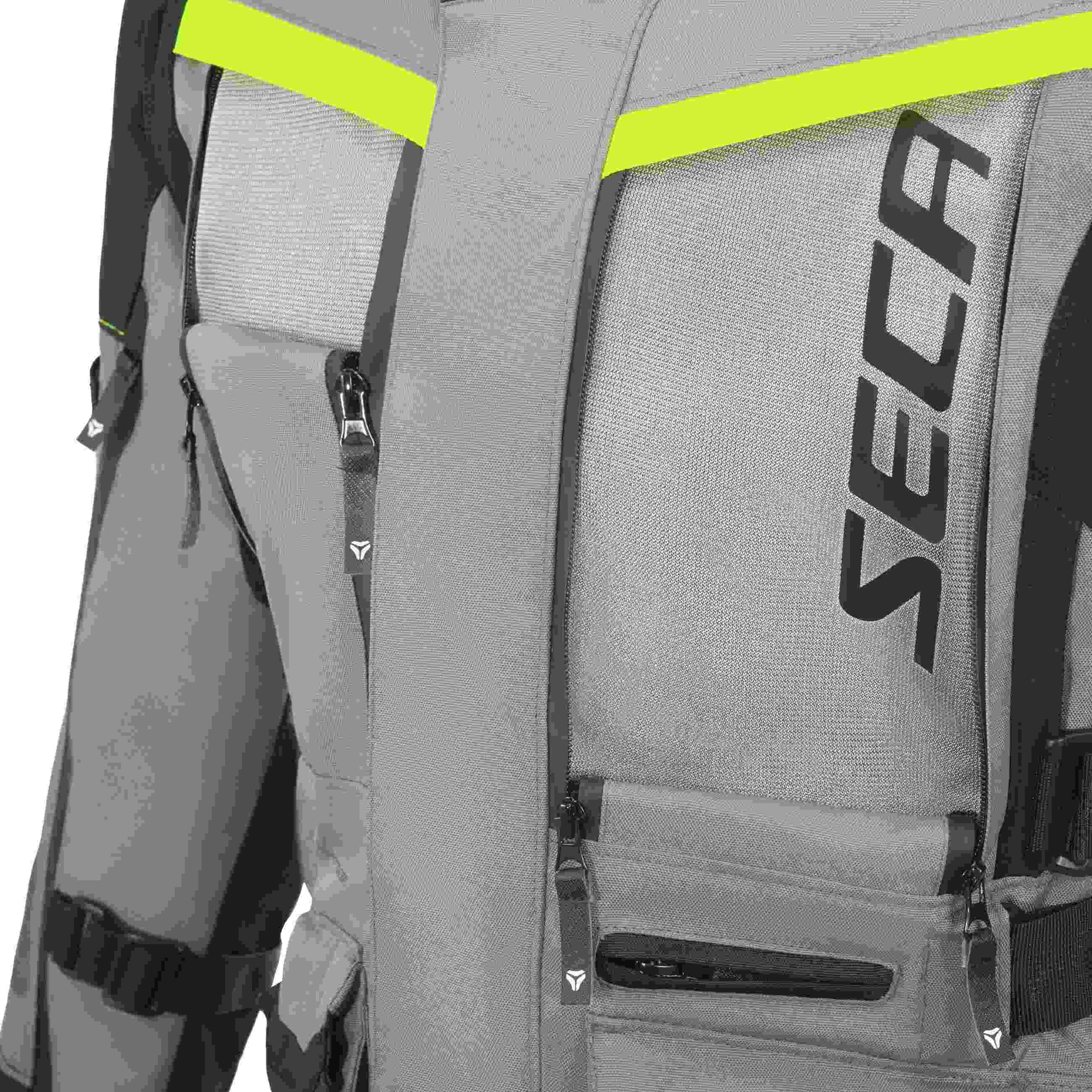 Seca Arrakis III waterproof Motorcycle Textile Jacket grey/black/yellow L Figure 6