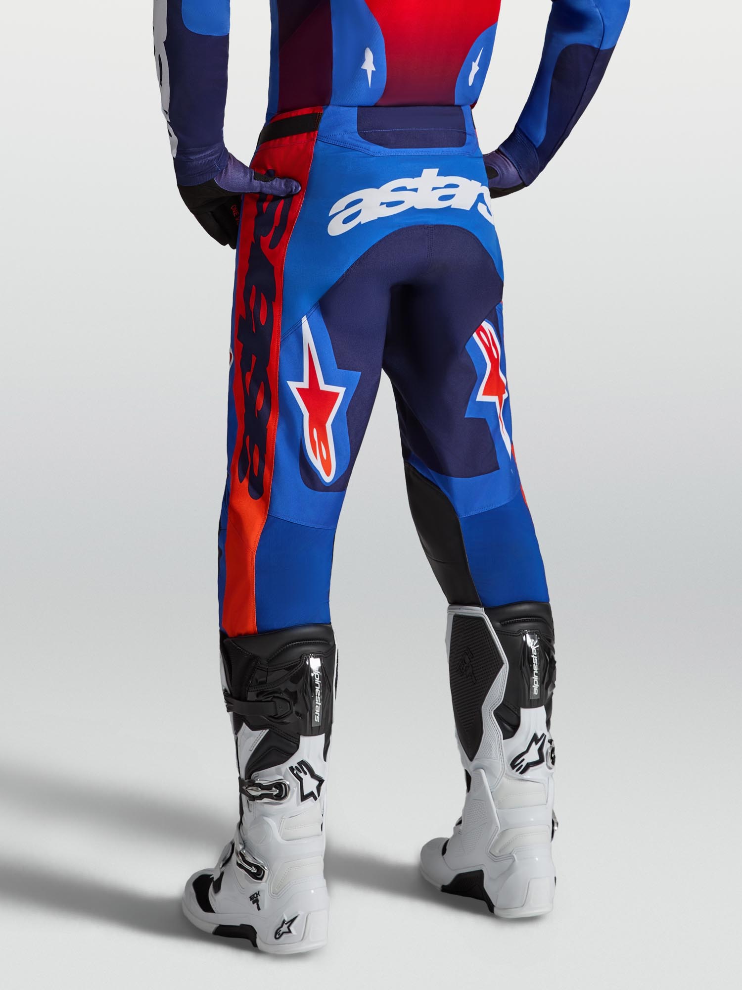 Alpinestars Racer Hunt Motocrossbroek blauw/rood 44 Figuur 8