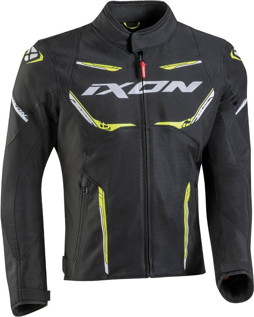 Ixon Striker Air WP Motorcycle Textile Jacket black/white/neon-yellow XL Figure 1
