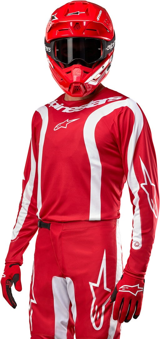 Alpinestars Fluid Lurv Motocross Jersey rot/weiß M Abbildung 4