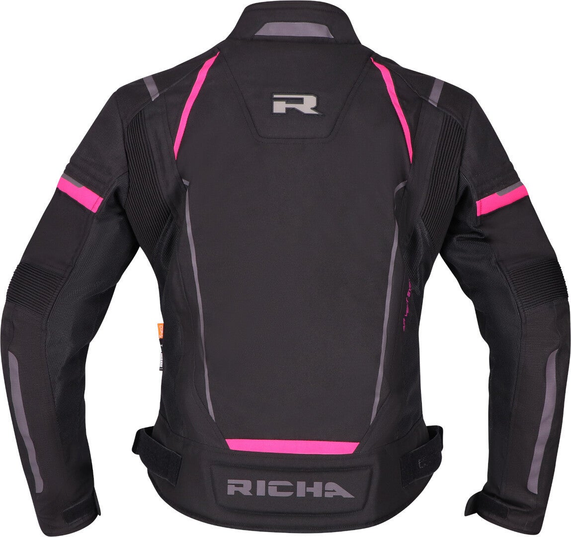 Richa Airstream 3 imperméable à l’eau dames moto textile veste noir/rose S Figure 3