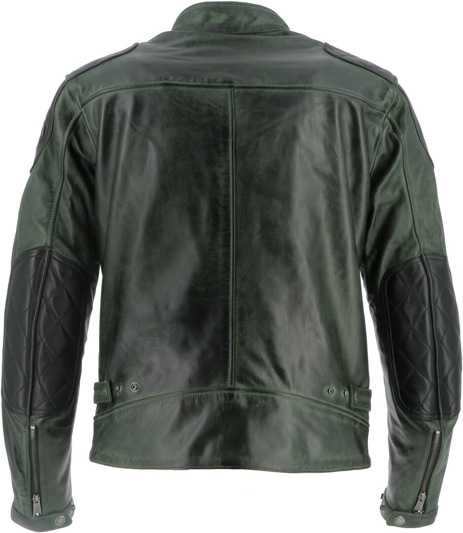 Helstons Trevor Moottoripyörän nahkatakki vihreä/musta 4XL Kuva 2