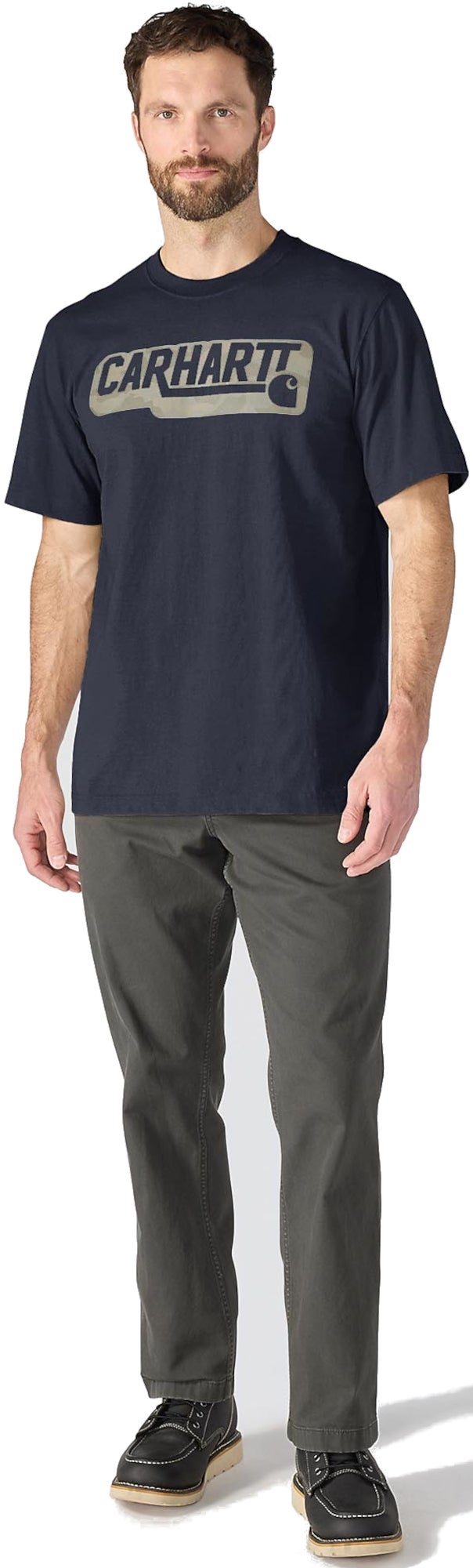 Carhartt Irvine Relaxed Camo Logo T-paita Laivasto M Kuva 3