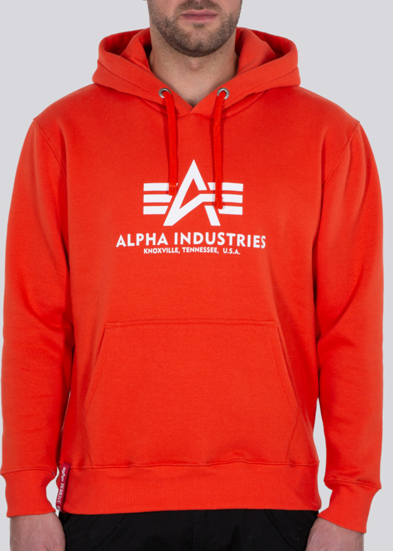 Alpha Industries Basic Hoodie orange/white S Figure 1