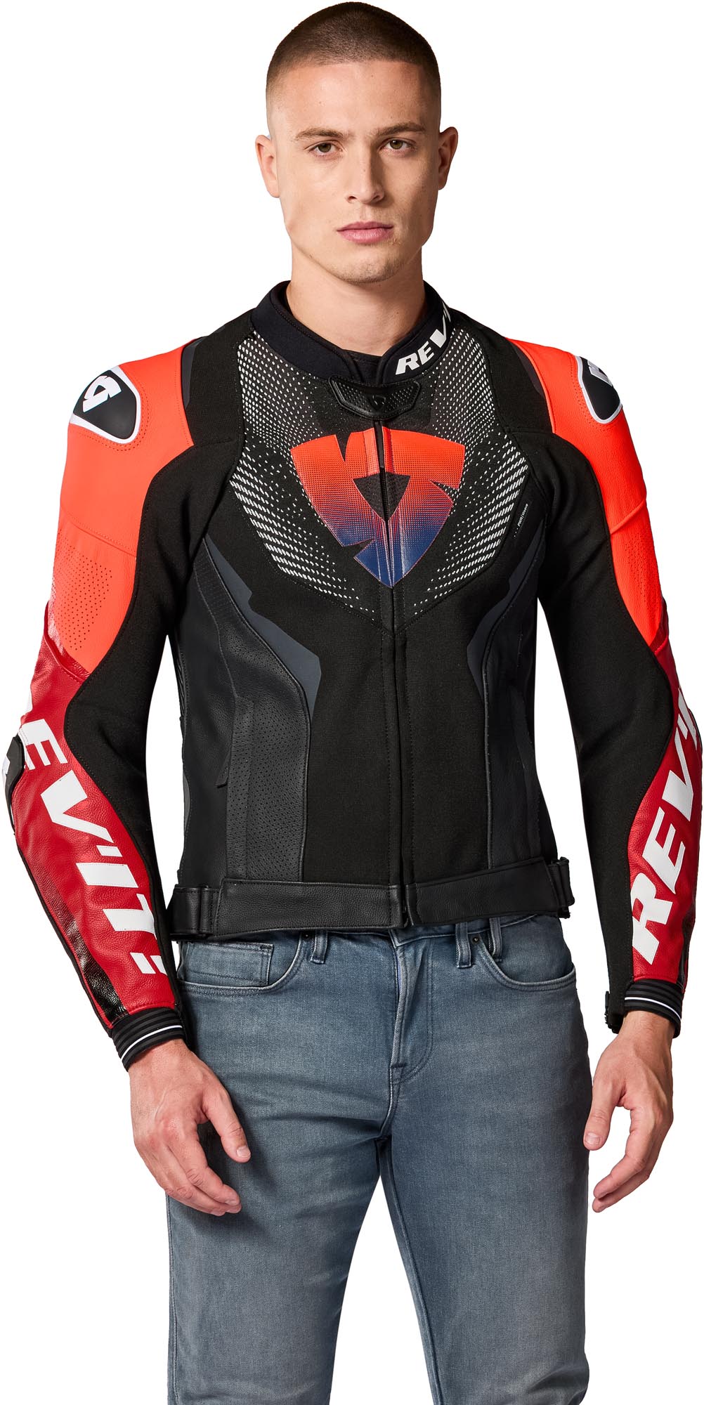Revit Hyperspeed 3 Pro Motorrad Lederjacke schwarz/rot 48 Abbildung 3