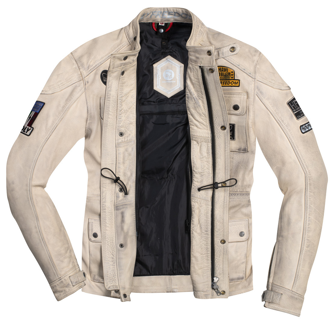 HolyFreedom Quattro Evolution Motorrad Lederjacke weiß M Abbildung 8