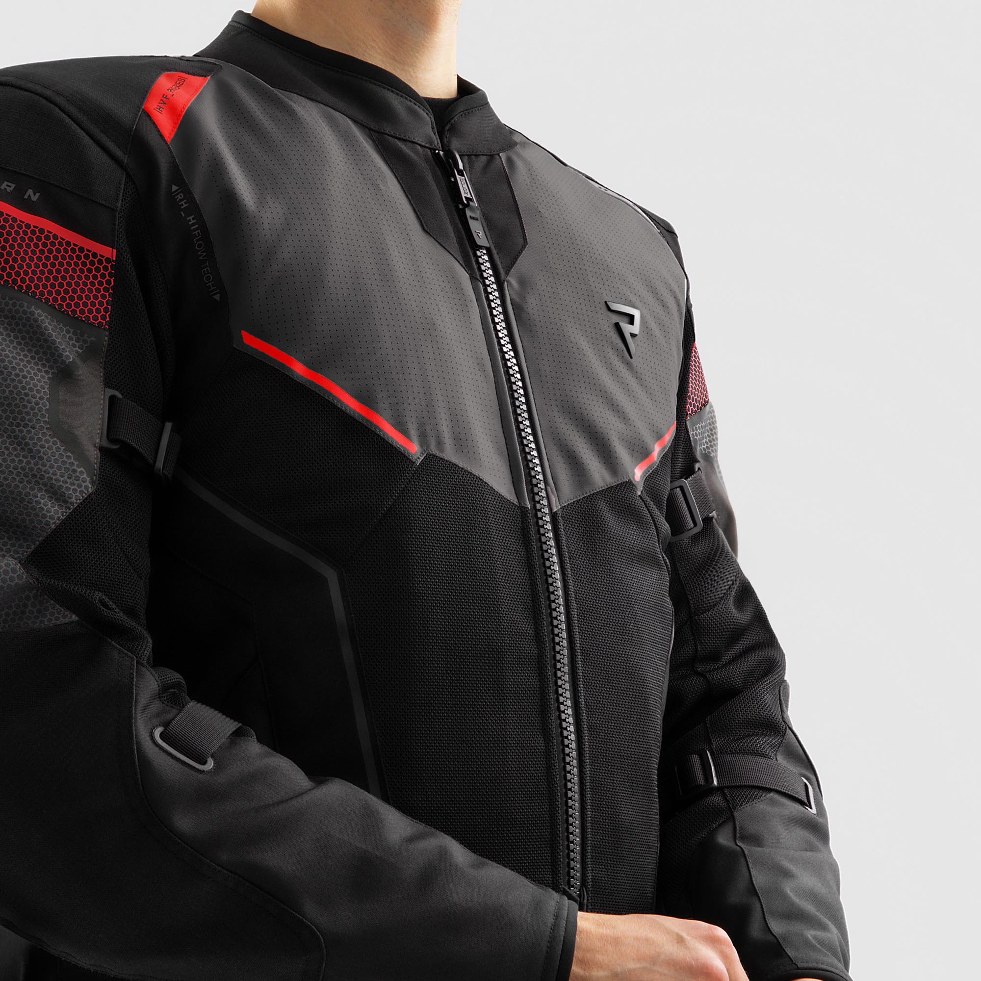 Side view of Rebelhorn Hiflow 5 waterproof Motorcycle Textile Jacket