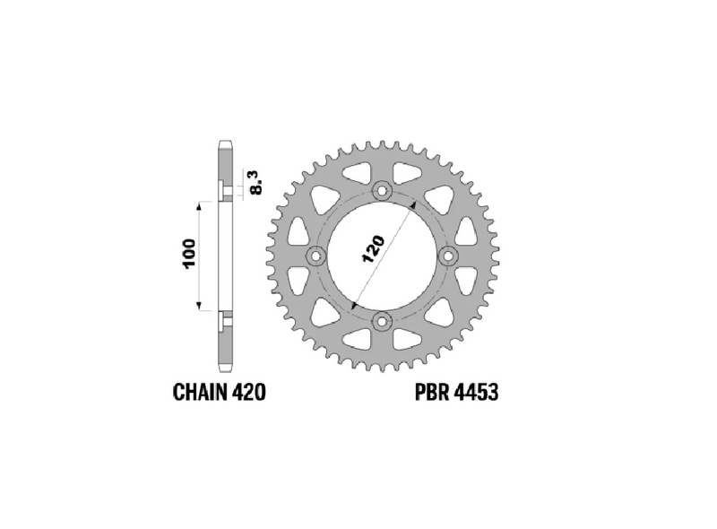 PBR Bakdrev Aluminium Standard - 420 Figur 1