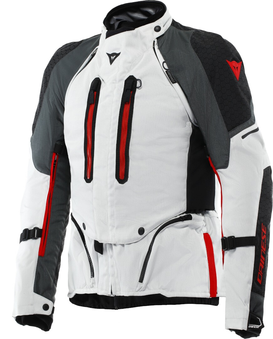 Dainese Super Adventure Absoluteshell S26 Водонепроницаемая мотоциклетная текстильная куртка 56 светло-серый/чёрный/красный 