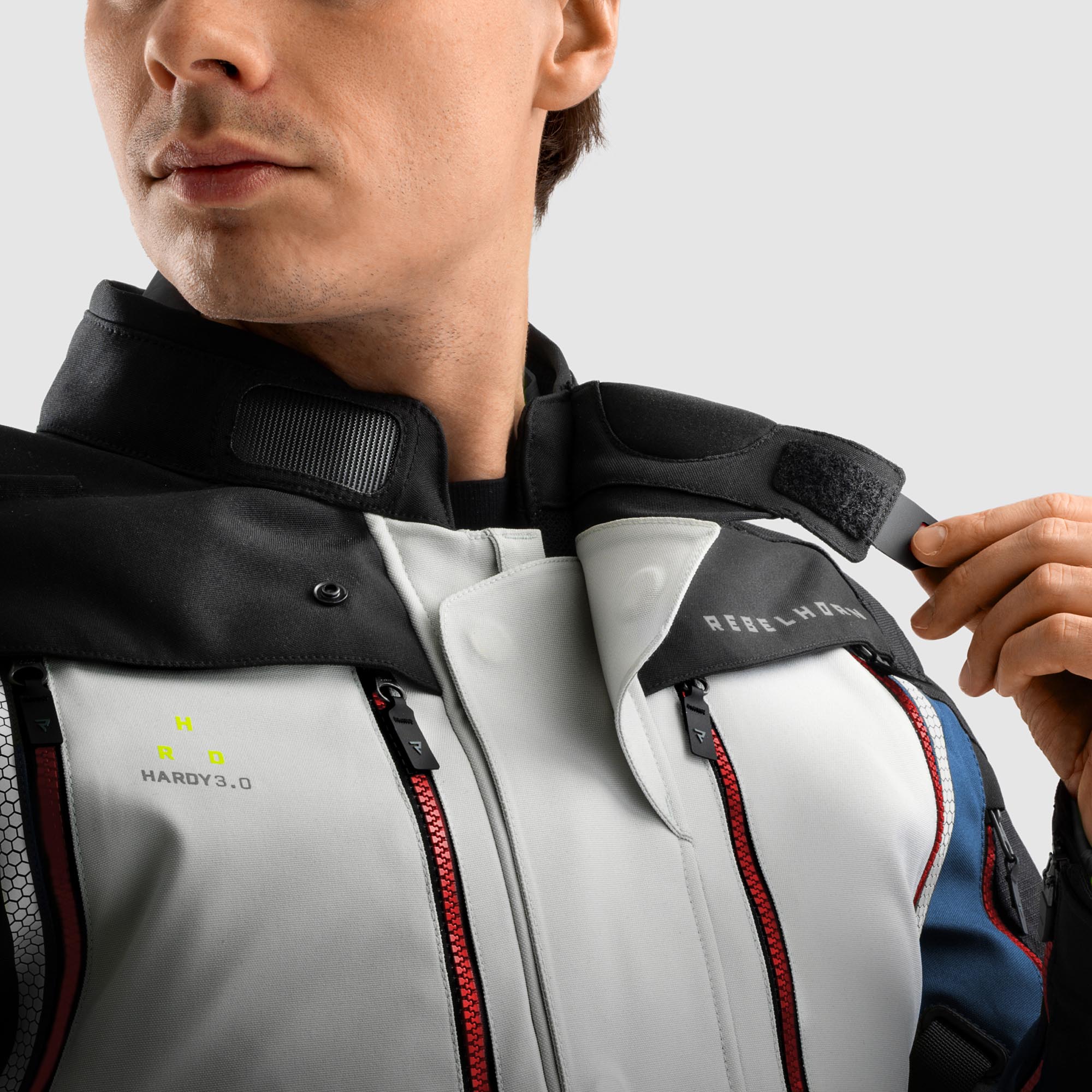 Rebelhorn Hardy 3.0 waterproof Motorcycle Textile Jacket grey/blue/red M Figure 10