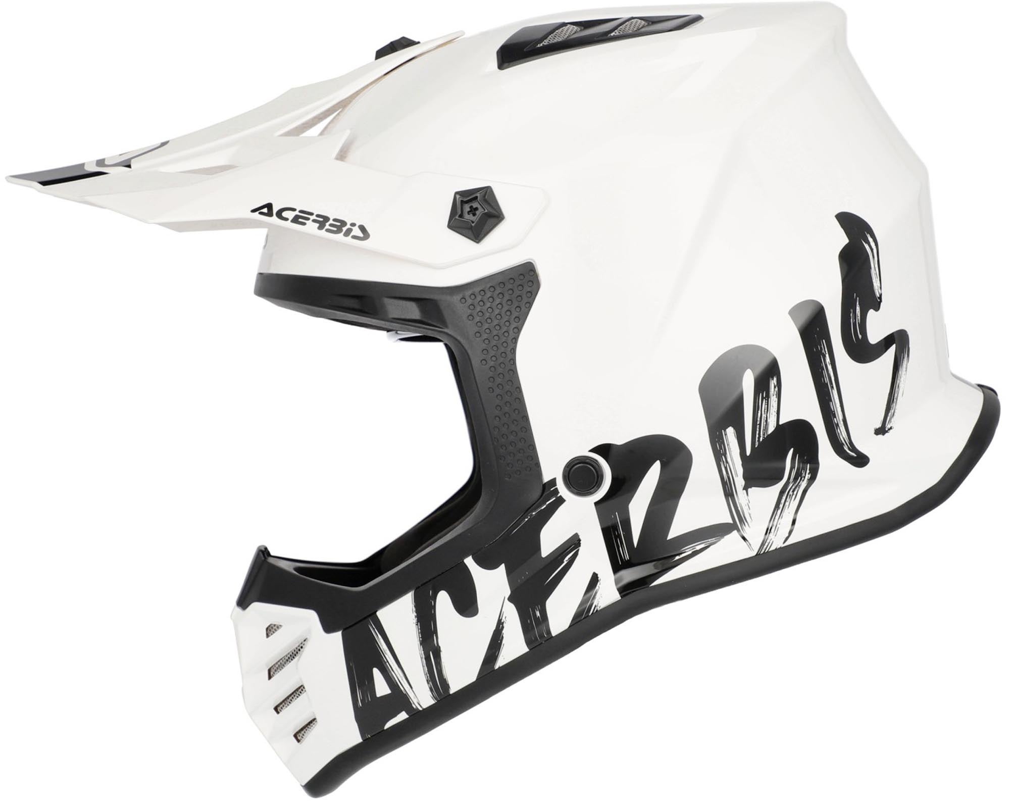 Side view of Acerbis Profile White Youth Motocross Helmet
