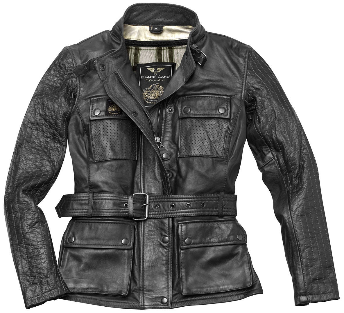 Black-Cafe London Madrid Damen Motorrad Lederjacke schwarz L Abbildung 1
