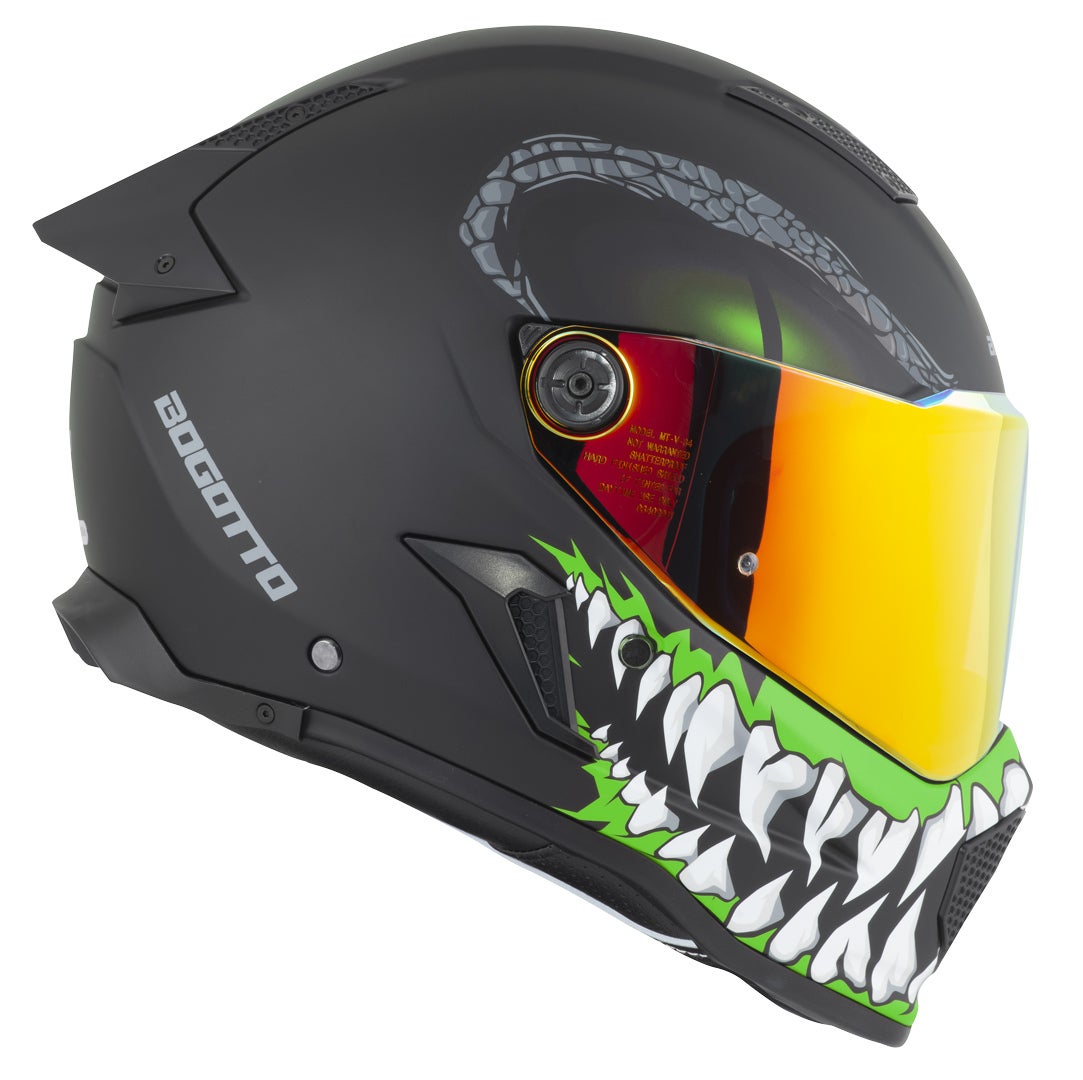 Bogotto Rapto Reptile Helm Zwart/Groene Matt M Figuur 11