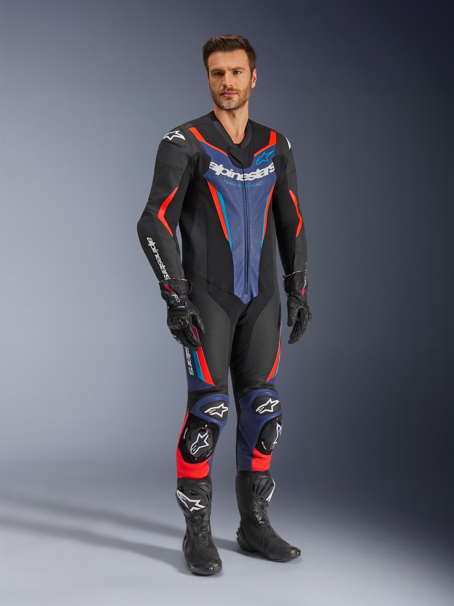 Side view of Alpinestars GP Force V2 1-Piece Motorcycle Leather Suit