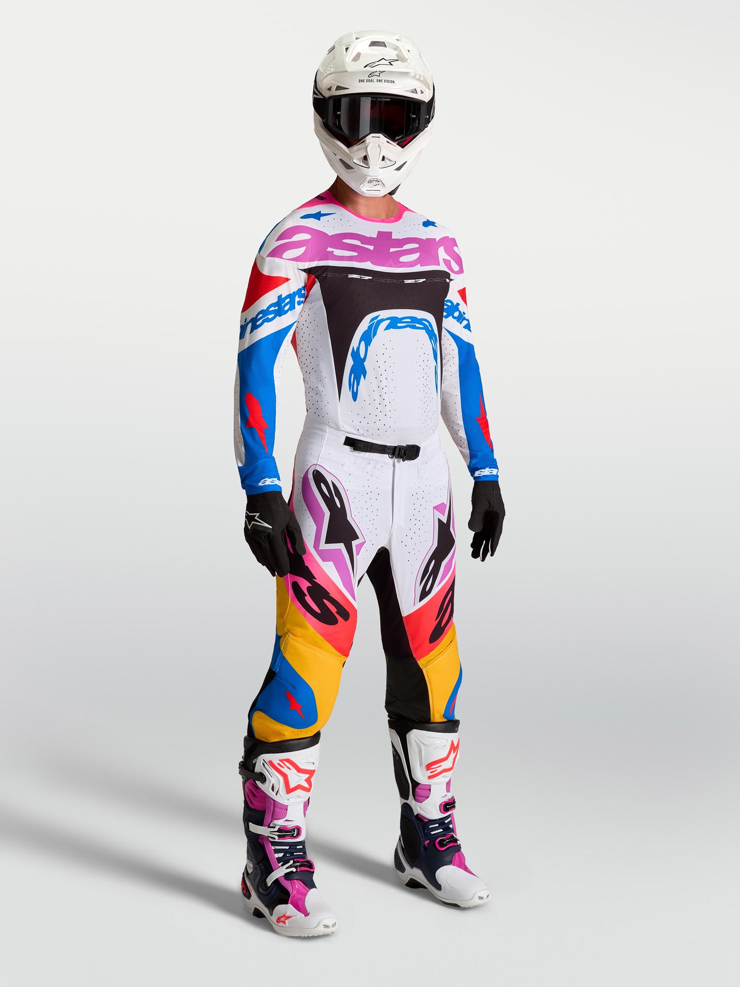 Alpinestars Supertech Dyna Maillot Motocross blanc/multicolore S Figure 3