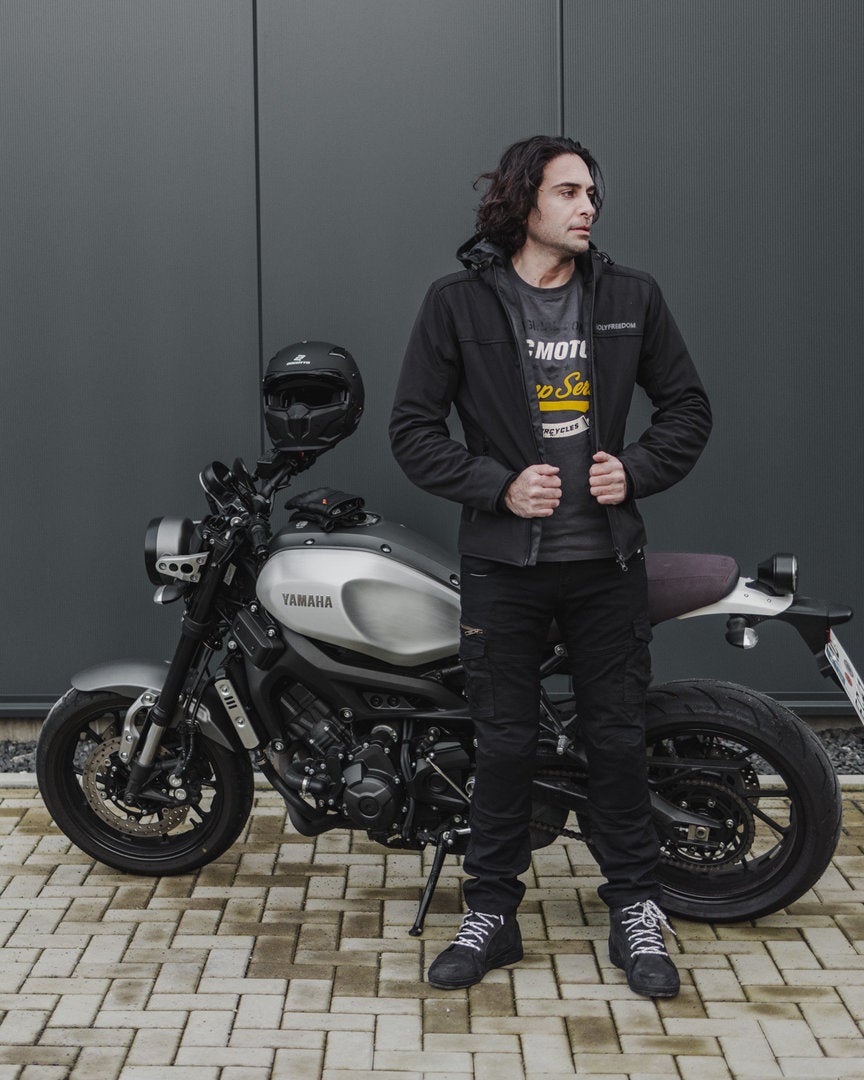 HolyFreedom Nero Sweat à capuche zippé moto S Figure 5