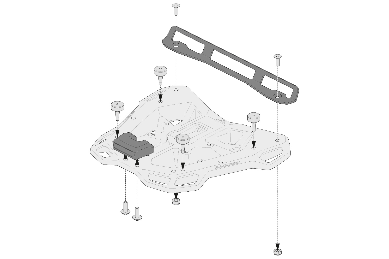 Kit adaptor SW-Motech pentru ADVENTURE-RACK - Negru. Pentru Shad 2. Figura 3