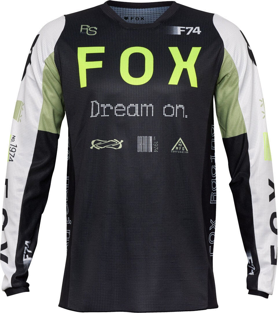 FOX 180 Race Spec Motocross Jersey Noir/Blanc/Vert S Figure 1