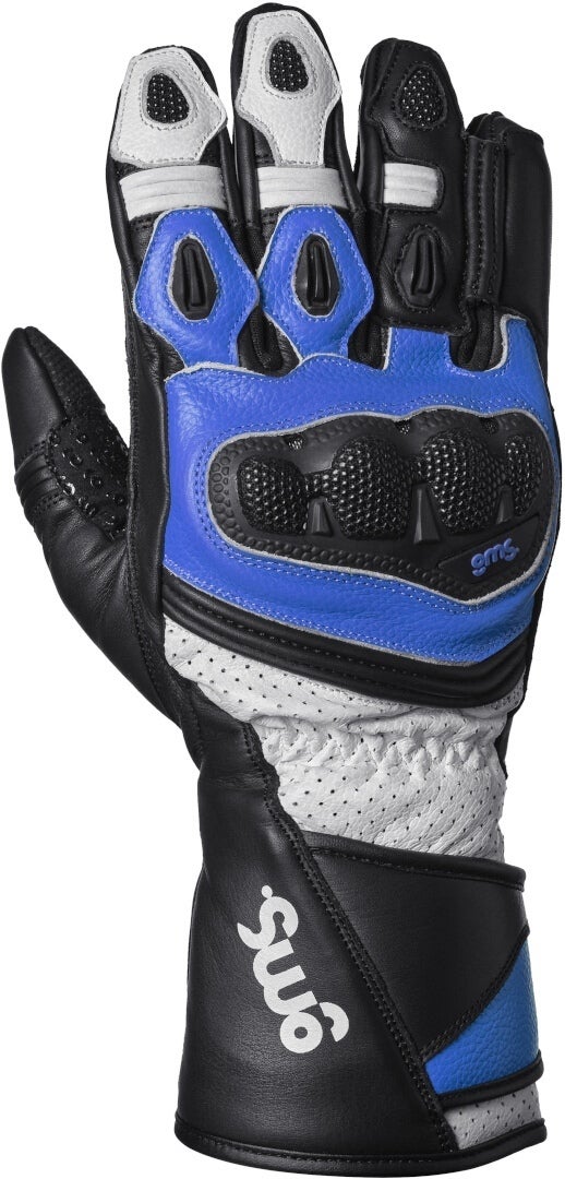 GMS GR-1 SF perforerede motorcykelhandsker sort/hvid/blå 2XL Figur 1