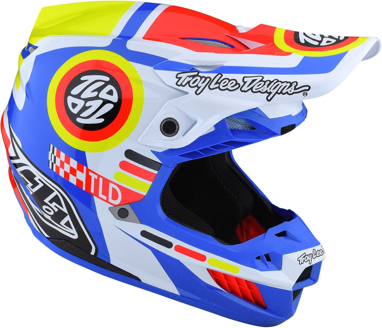 Troy Lee Designs SE5 Drop In MIPS Capacete de Motocross branco/azul/vermelho S (55/56) Figura 4