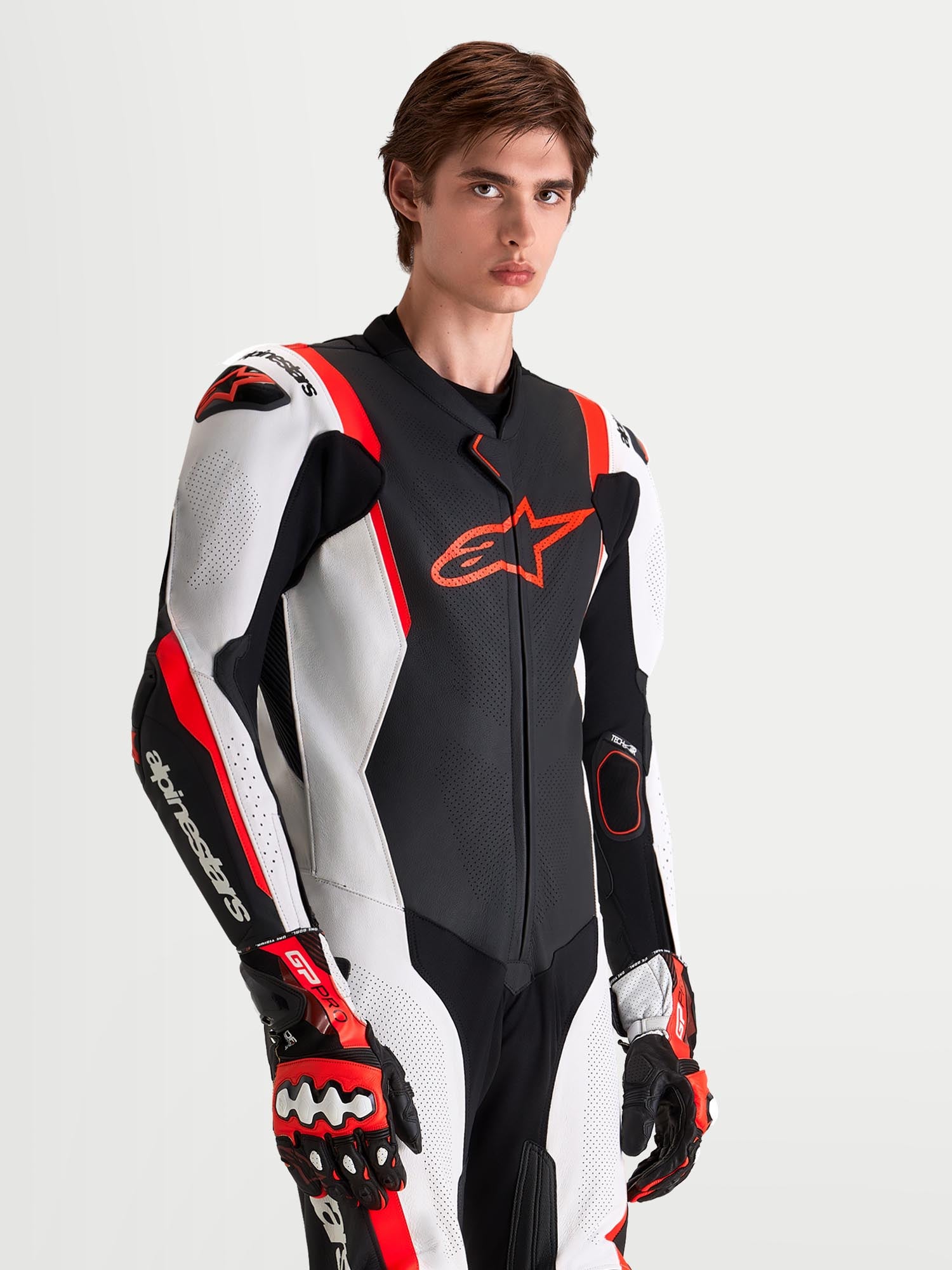 Alpinestars Missile V3 1-Piece Motorcycle Leather Suit black/white/red 56 Figure 8