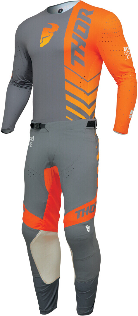 Thor Prime Analog Motocross bukser grå/orange 32 Figur 4